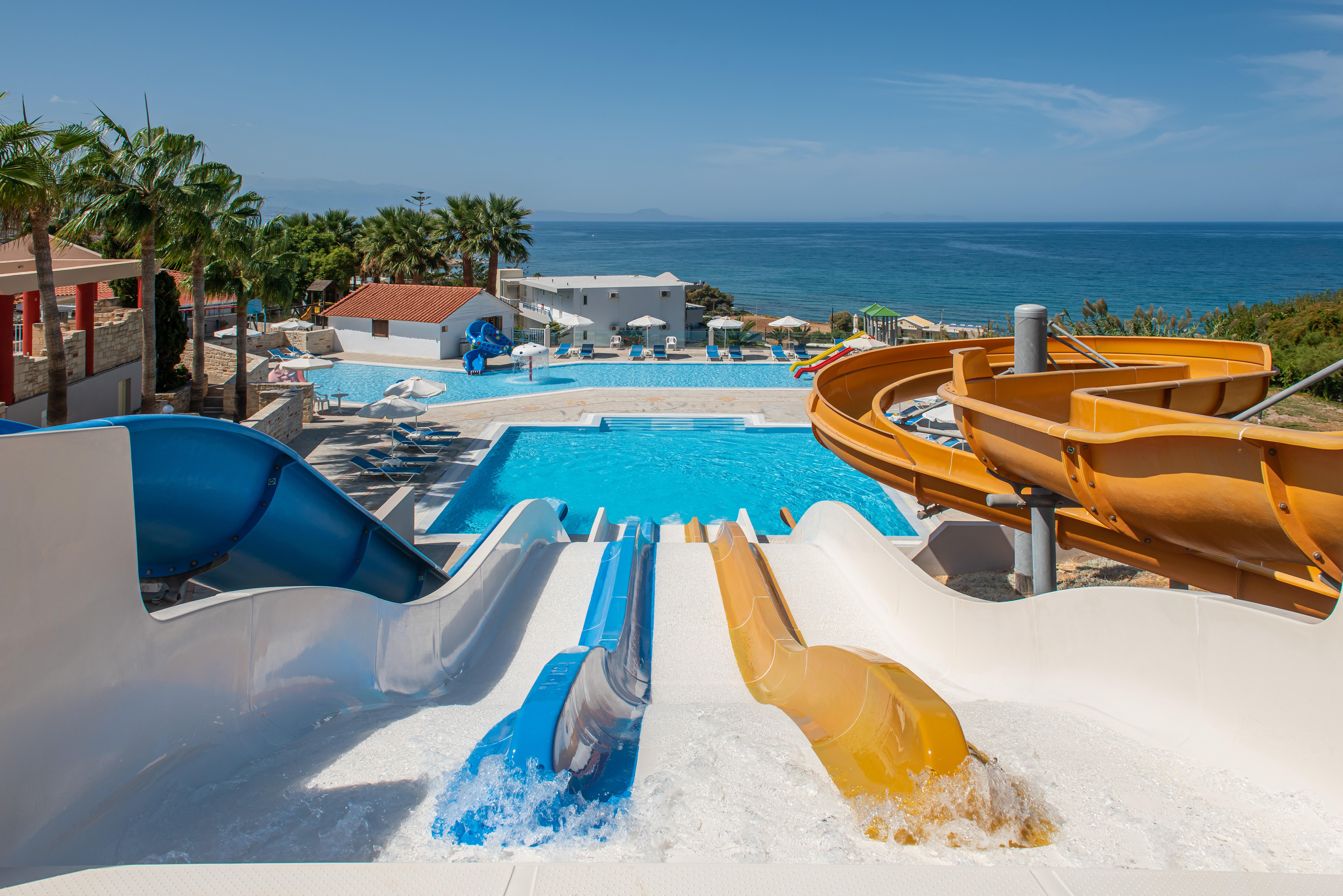 Rethymno Mare & Water Park Hotel Skaleta Bagian luar foto